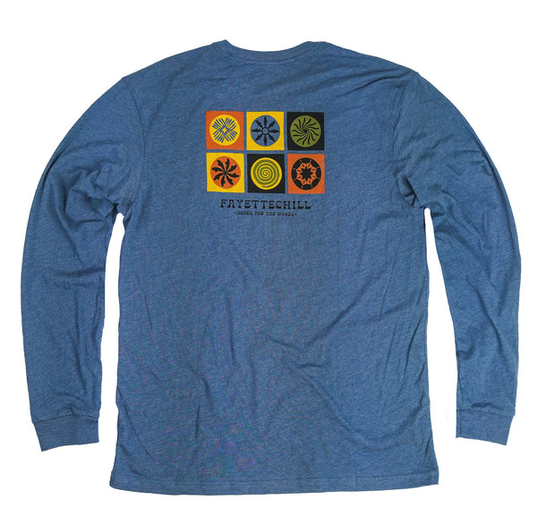 Relics Unisex Long Sleeve T-Shirt Fayettechill Heather Glass Blue XS 